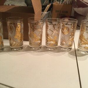 Vintage MCM Nautical Coastal High Ball Glasses 6ea